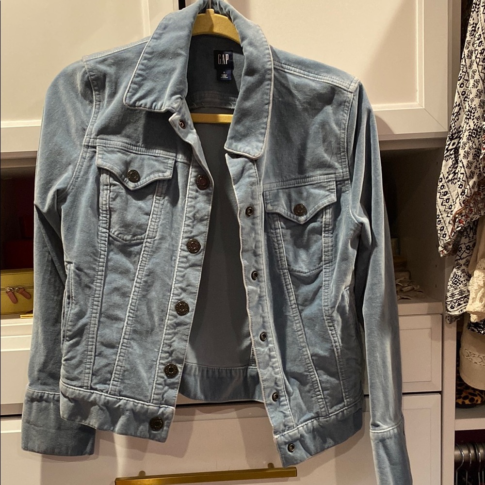 GAP Women's Blue Velvet Jacket